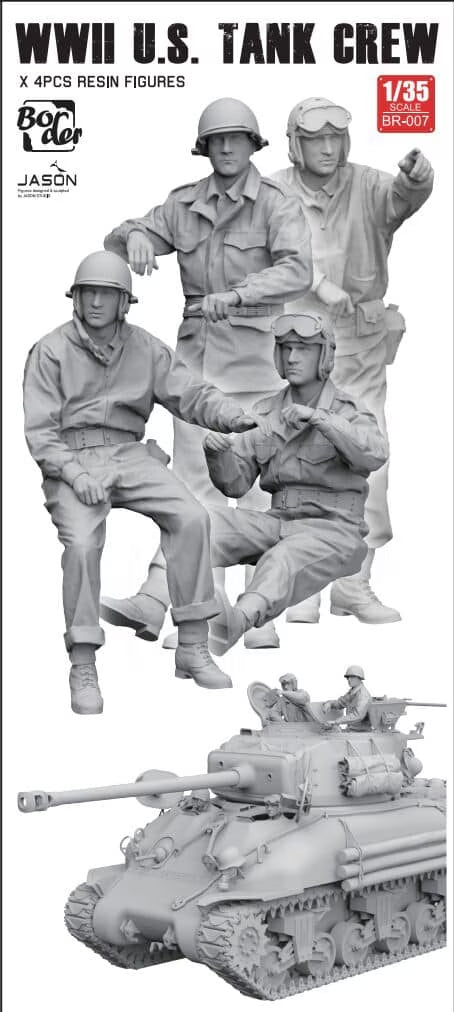 Border Model BR-007 WW II US Tank Crew (4 Resin Figures) 1/35