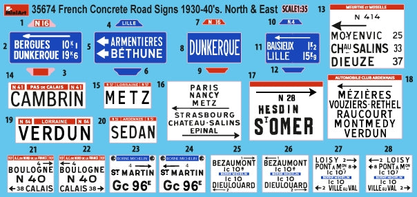 Miniart 35674 French Concrete Road Signs 1930-40’s. North &amp;amp; East 1/35 – Bild 2