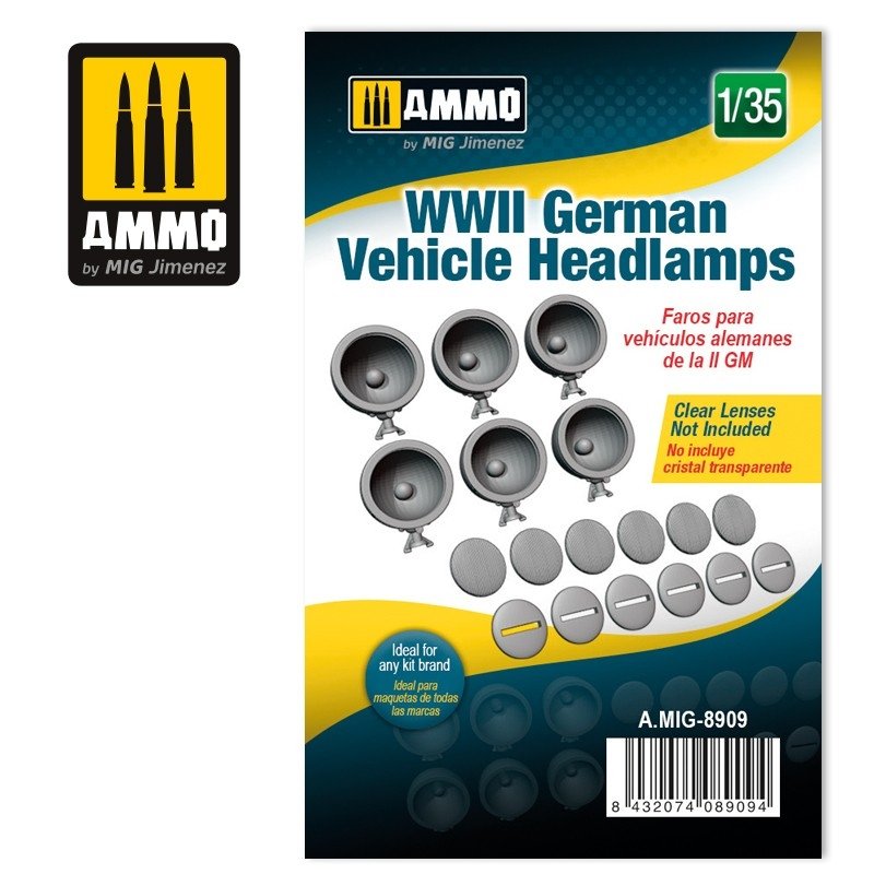 Ammo of Mig 8909 WWII German Vehicle Headlamps 1/35