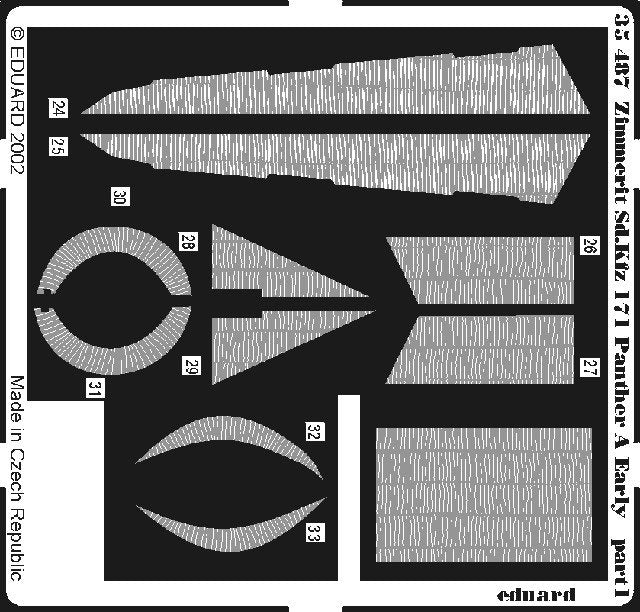 Eduard 35487 Zimmerit Panther Ausf. A early 1/35 Dragon – immagine 2