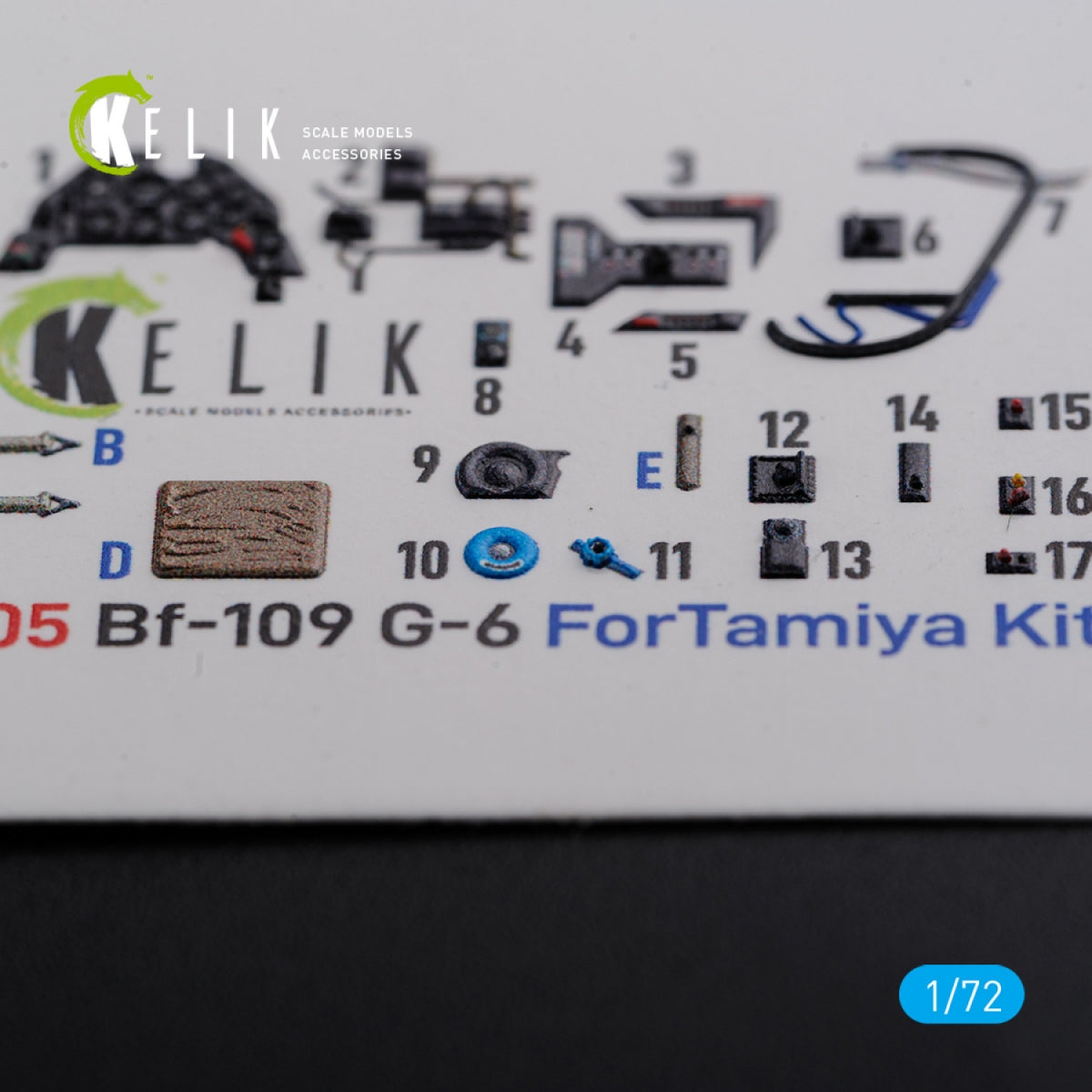 KELIK K72105 BF109 G-6 interior 3D decals for Tamiya kit 1/72 – image 7