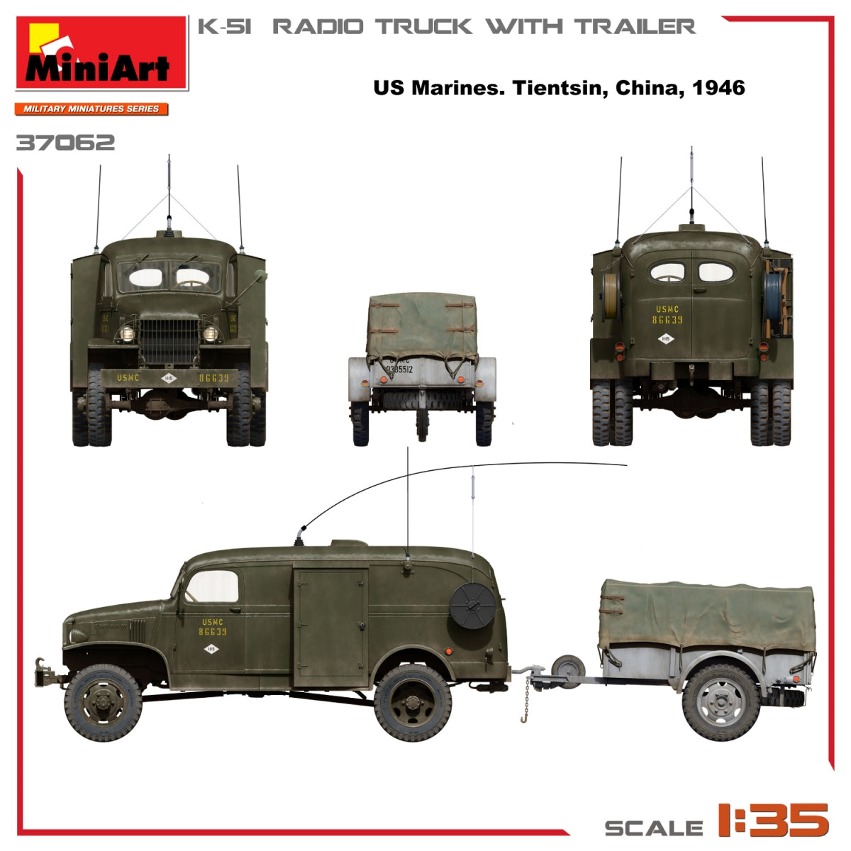 Miniart 37062 K-51 RADIO TRUCK WITH TRAILER 1/35 – Bild 3
