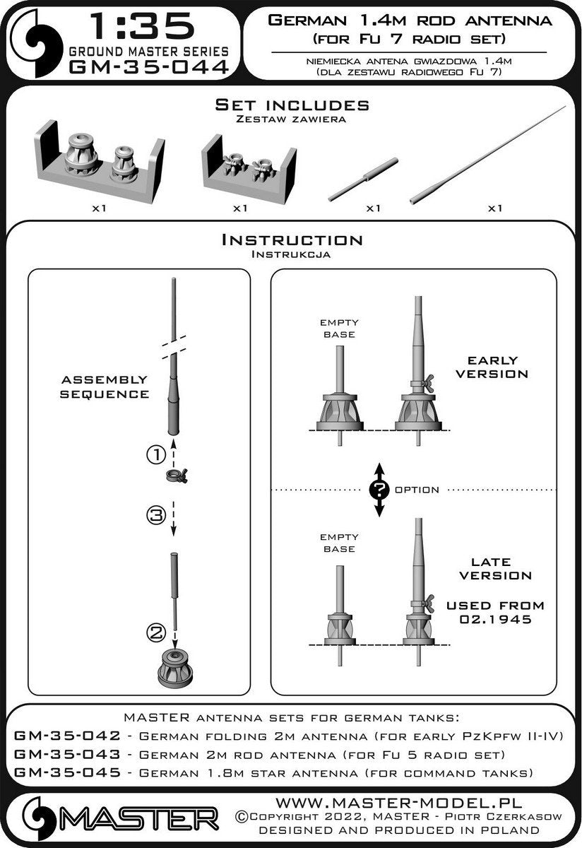Master GM-35-044 German WWII 1,4m rod antenna (for Fu 7 radio set) (1pc) 1/35 – Bild 7