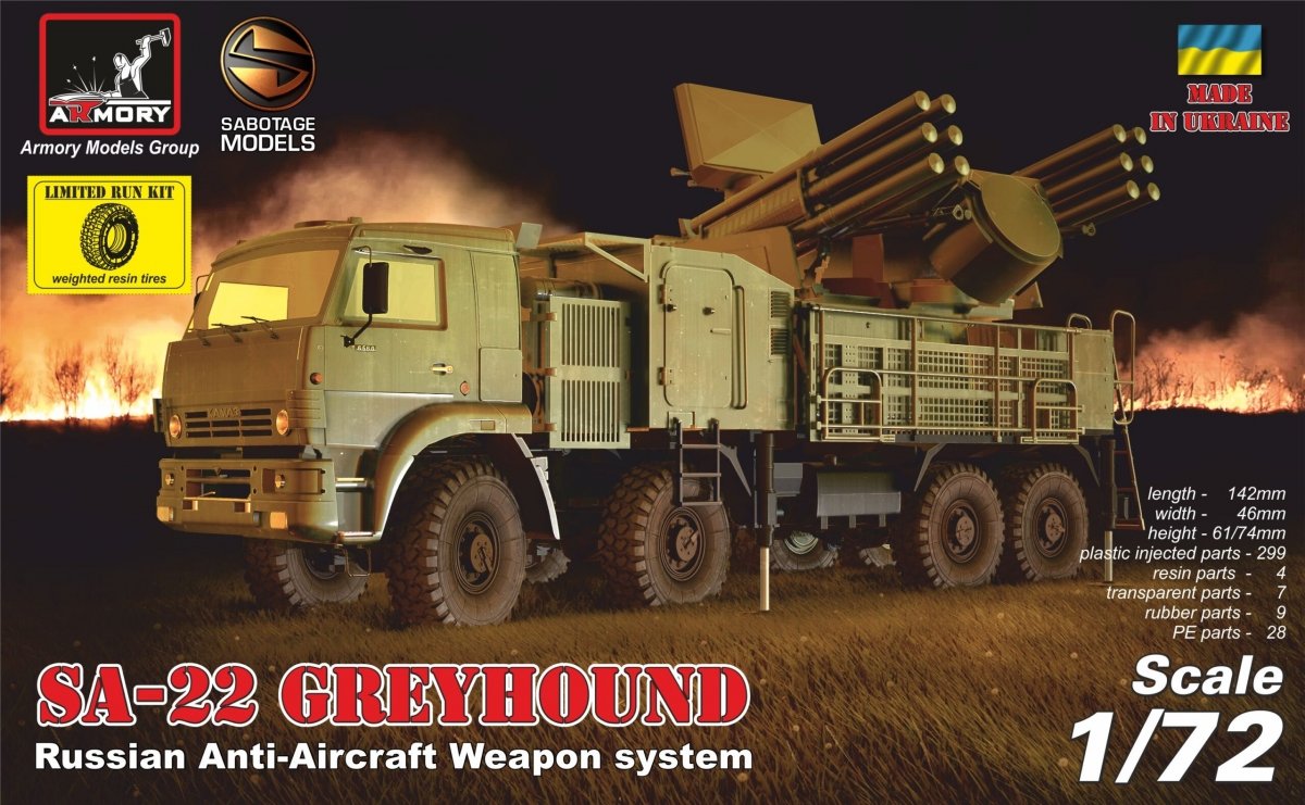 Armory Models 72401-R ZPRK 96K6 « Pantsir-C1 » (SA-22 Greyhound), système d&amp;#39;arme antiaérienne russe, échelle 1/72