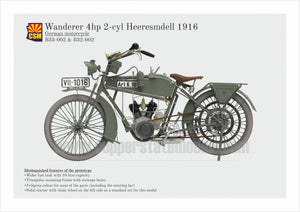 Copper State Models B35-002 Wanderer 4PS 1916 Motorcycle 1/35 – zdjęcie 5