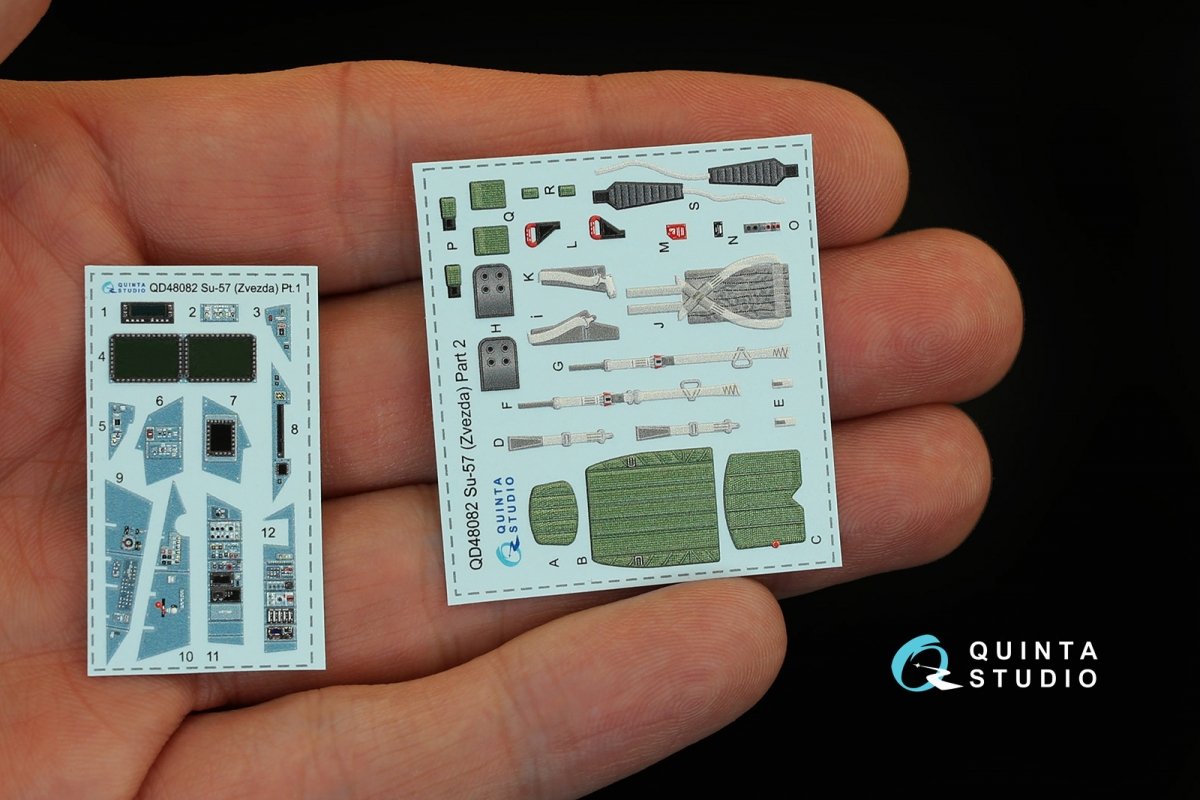 Intérieur imprimé en 3D et coloré sur papier décalcomanie Quinta Studio QD48082 Su-57 (pour kit Zvezda) 1/48 – image 3