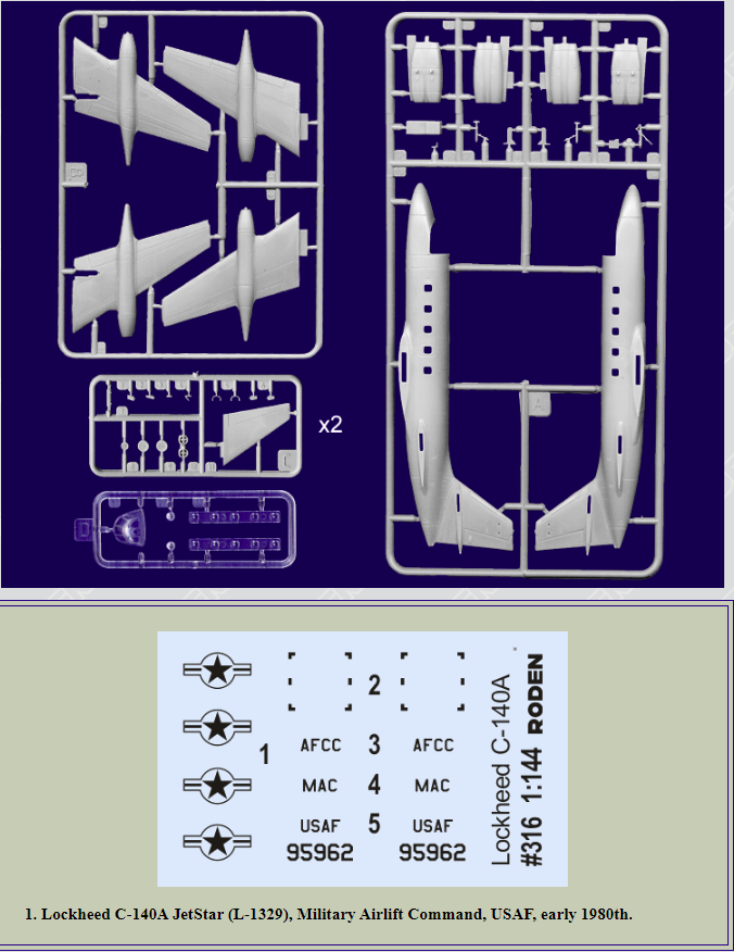 Roden 316 Lockheed C-140A JetStar 1/144 – immagine 2