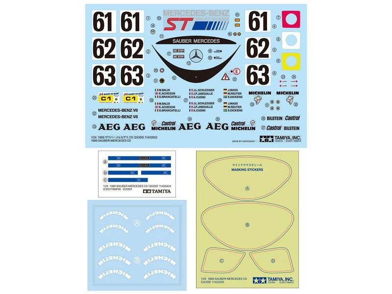 Tamiya 24359 1989 Sauber Mercedes C9 1/24 – zdjęcie 7