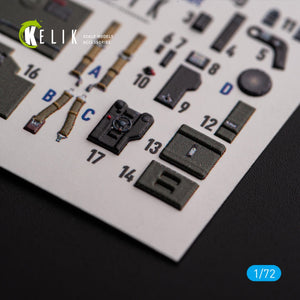 Kelik K72174 Р-38J "Lightning" - interior 3D decals for Italeri/Academy kit 1/72