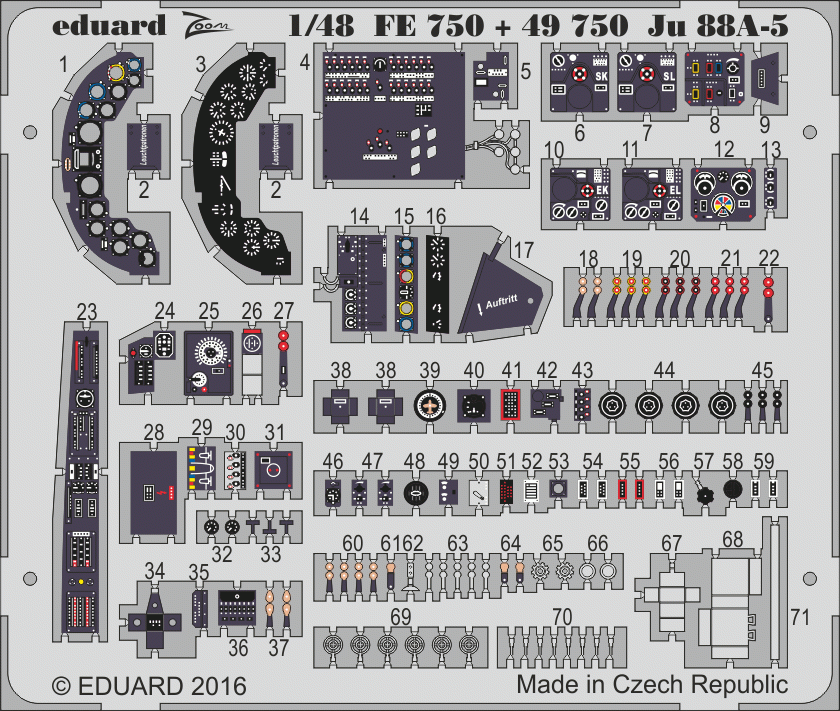 Eduard 49750 Ju 88A-5 intérieur ICM 1/48