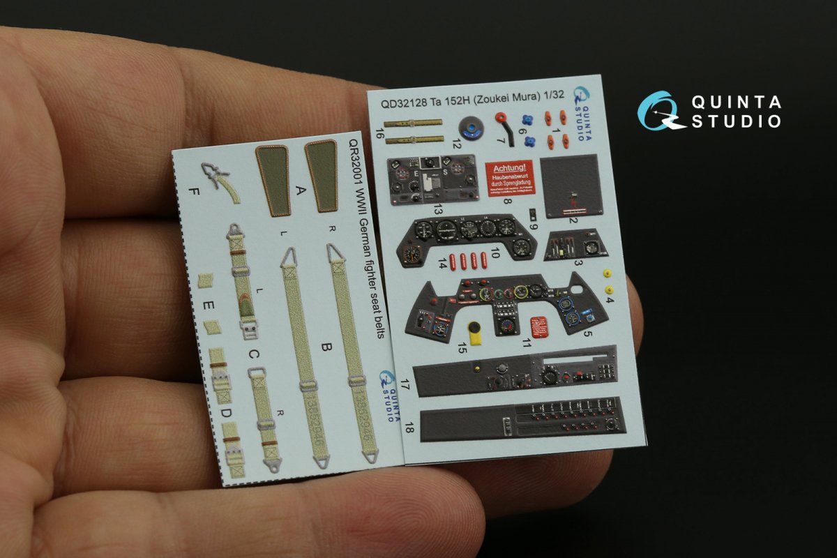Quinta Studio QD32128 Ta 152H 3D-Printed &amp;amp; coloured Interior on decal paper (Zoukei-Mura) 1/32 – Bild 2