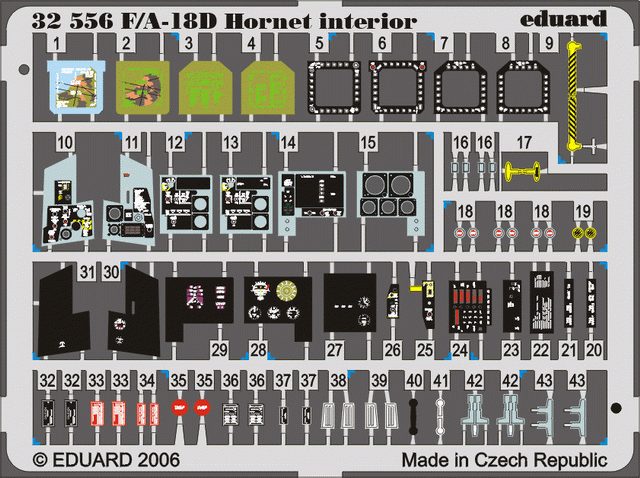 Eduard 32556 F-18D interior 1/32 ACADEMY – zdjęcie 3