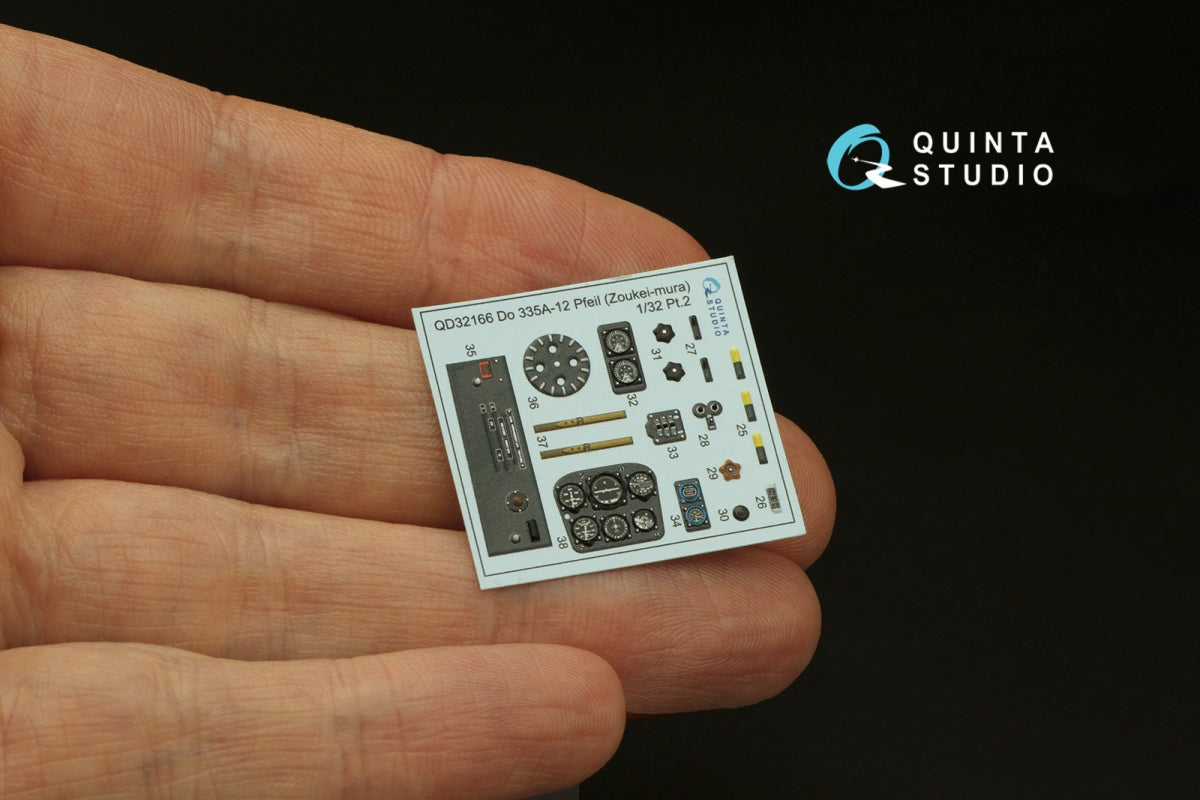 Quinta Studio QD32166 Do 335A-12 3D-Printed &amp;amp; coloured Interior on decal paper (Zoukei-Mura) 1/32 – imagen 16