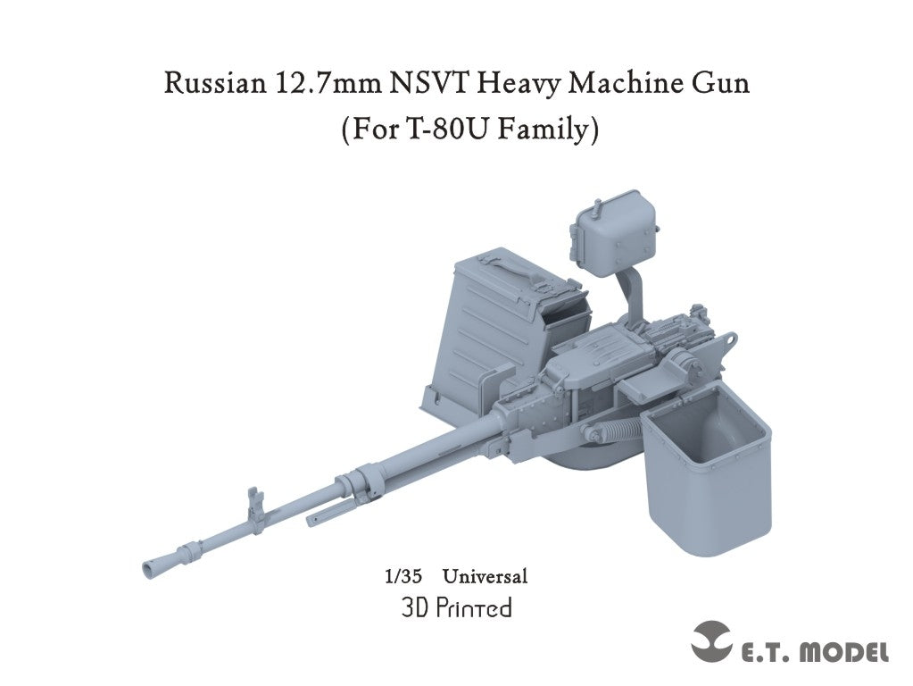 Mitrailleuse lourde russe NSVT de 12,7 mm ET Model P35-284 pour chars de la famille T-80U, échelle 1/35 