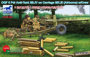 Bronco CB35168 OQF 6 Pdr Anti-Tank Mk.IV on Carriage Mk.III (Airborne) 1/35