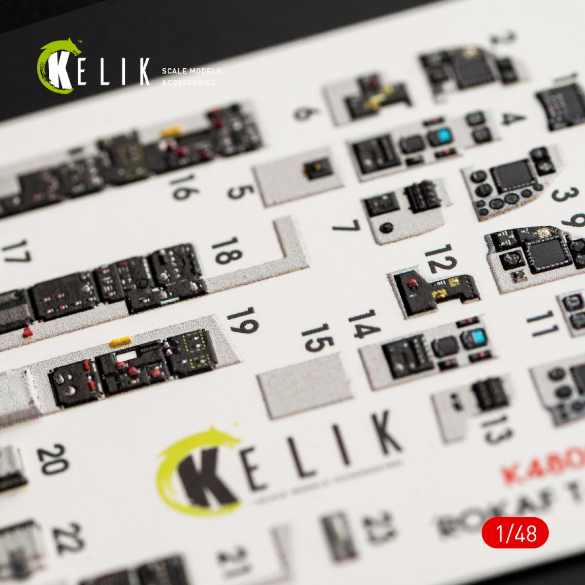 KELIK K48057 T-50 ROKAF INTERIOR 3D DECALS FOR ACADEMY KIT 1/48 – immagine 3