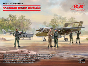 ICM DS4803 Aérodrome de l&amp;#39;USAF au Vietnam (OV-10A + O-2 + 5 figurines) 1/48