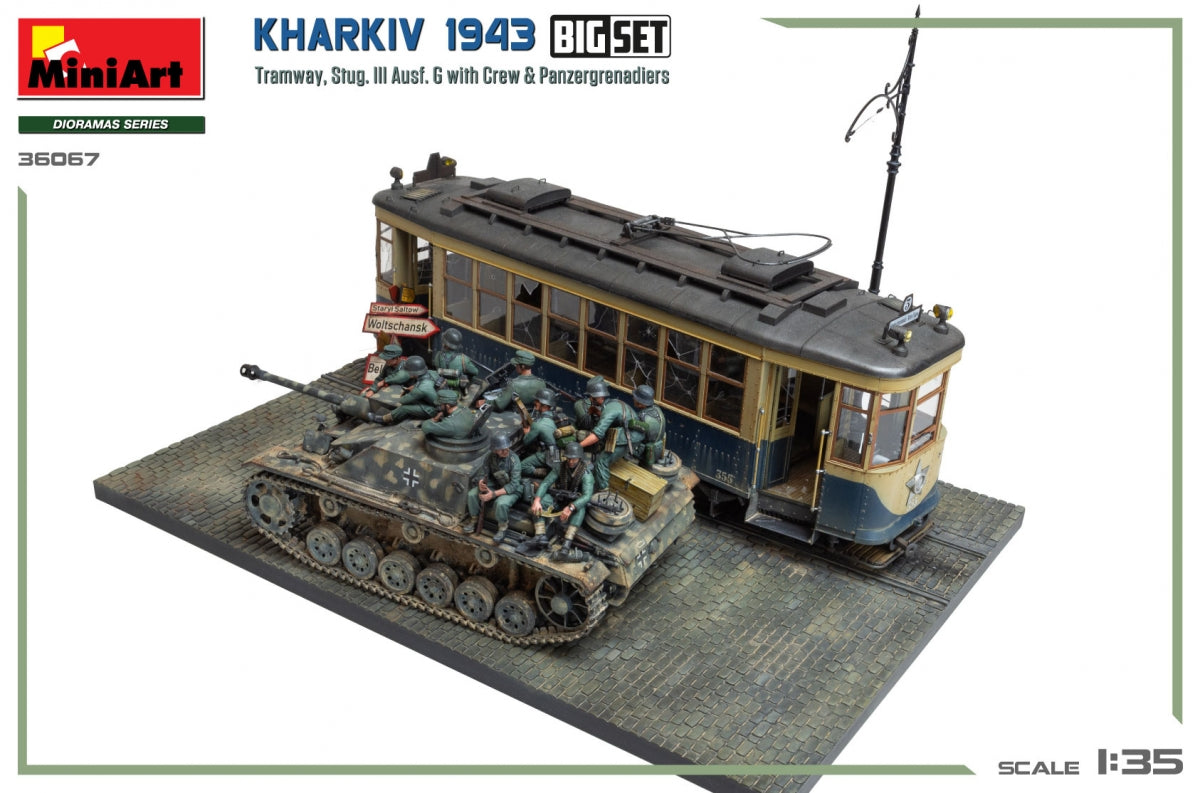 Miniart 36067 Kharkiv 1943 : Tram &amp;amp; Stug. III Ausf. G avec équipage. GRAND ENSEMBLE 1/35 – image 3