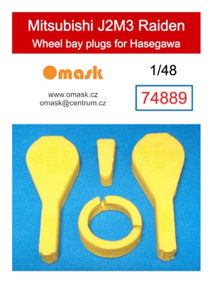 Omask 74889 Mitsubishi J2M3 Raiden wheel bay plugs (for Hasegawa) 1/48