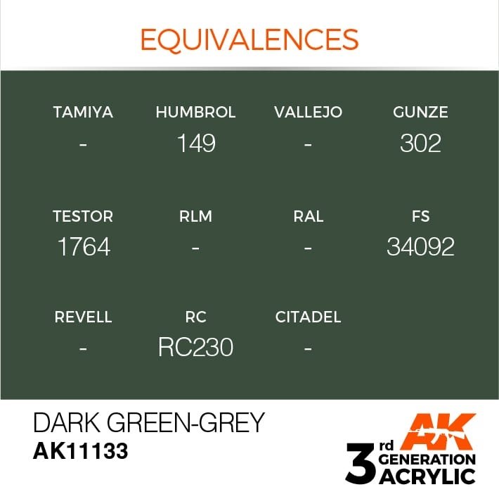 AK Interactive AK11133 VERT FONCÉ-GRIS – STANDARD 17 ml – image 3