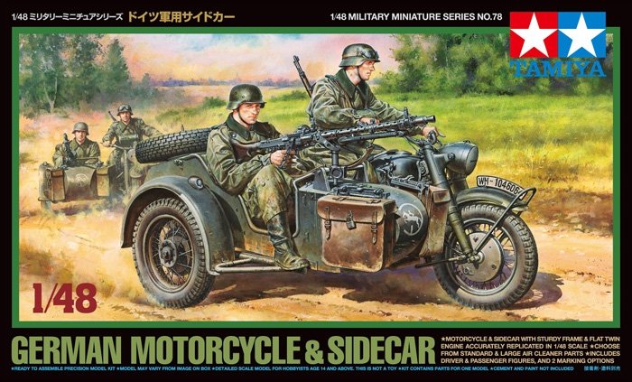 Tamiya 32578 German Motorcycle and Sidecar 1/48