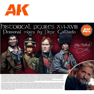 AK Interactive AK11762 SIGNATURE SET – HISTORICAL FIGURES S. XVI-XVIII BY PEPE GALLARDO PAINT SET 18x17 ml – Bild 6