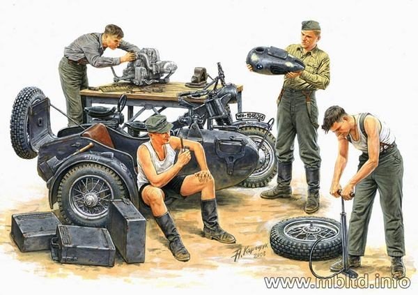 Master Box 3560 German motocycle repair team 1/35 – Bild 2