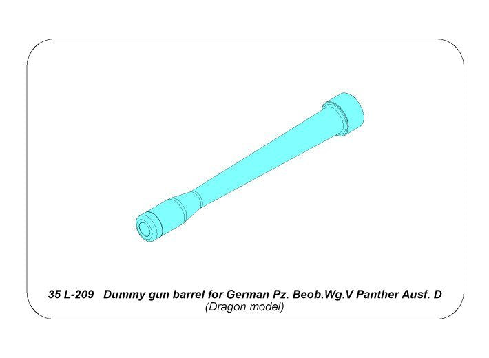 Aber 35L-209 Dummy gun barrel for German Pz. Beob.Wg.V Panther Ausf. D 1/35 – immagine 4