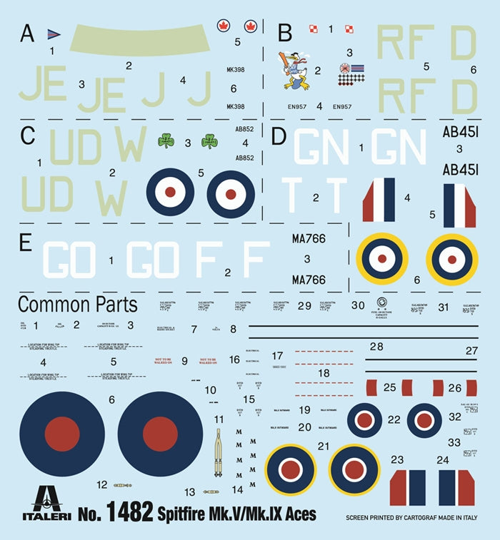 Italeri 1482 Spitfire Mk.V / Mk.IX Aces 1/72