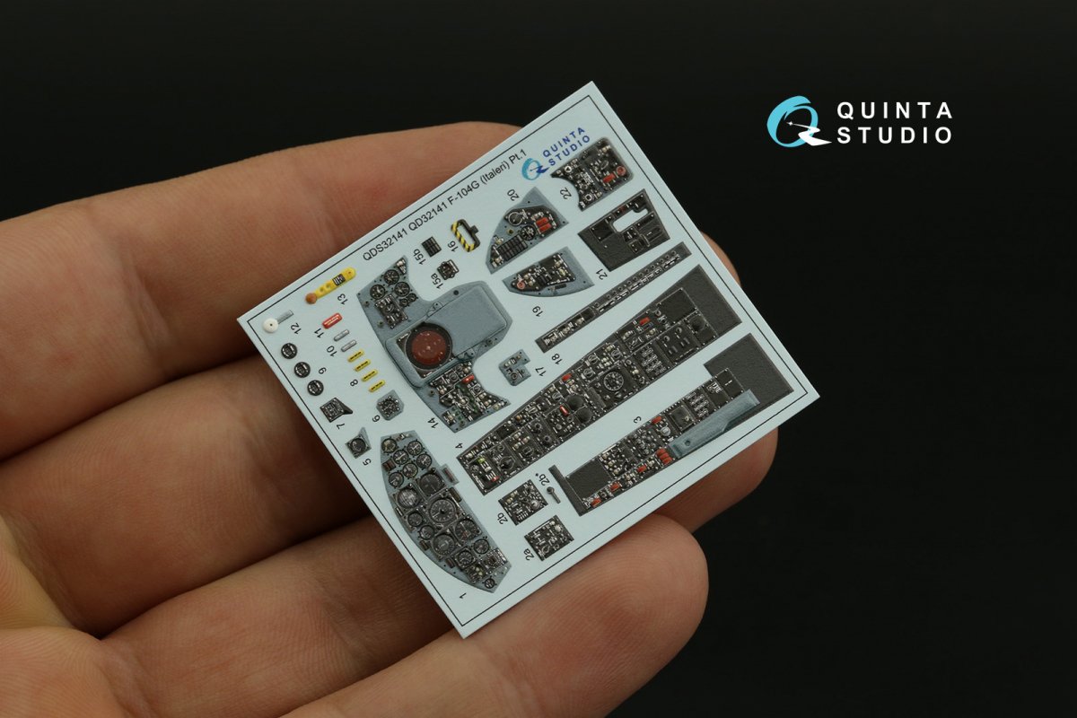 Quinta Studio QDS-32141 F-104G 3D-Printed &amp;amp; coloured Interior on decal paper (Italeri) (small version) 1/32 – Bild 3