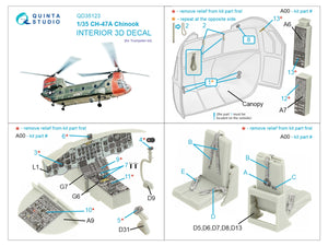 Quinta Studio QD35123 CH-47A 3D-Printed coloured Interior on decal paper (Trumpeter) 1/35 – immagine 2