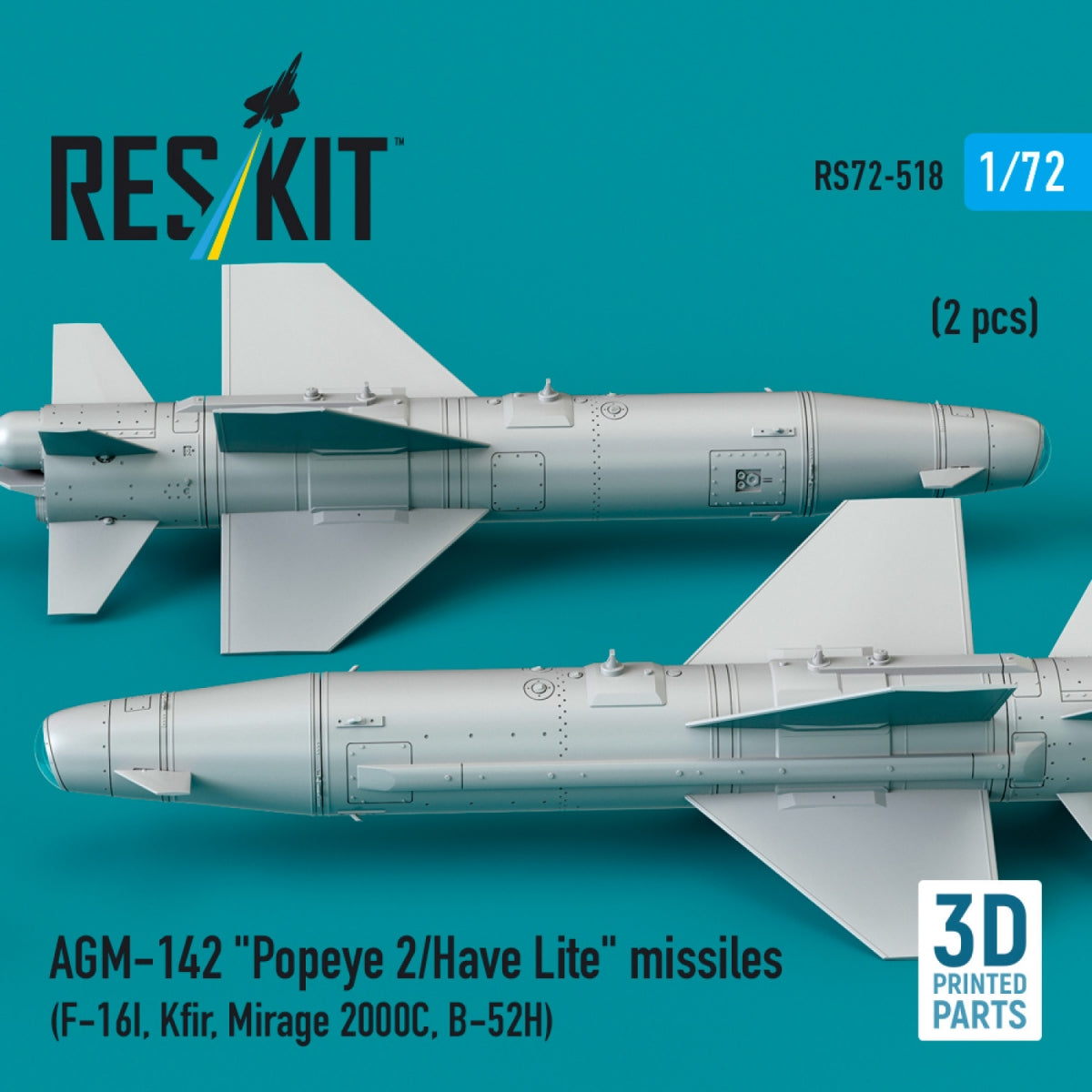 Missiles RESKIT RS72-0518 AGM-142 « Popeye 2/Have Lite » (2 pièces) (Impression 3D) 1/72 – image 3