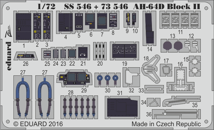 Eduard SS546 AH-64D Block II interior ACADEMY 1/72