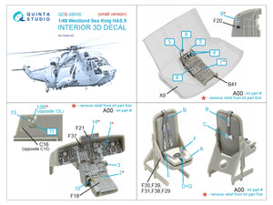 Quinta Studio QDS-48430 Westland Sea King HAS.5 3D-Printed &amp;amp; coloured Interior on decal paper (Airfix) (Small version) 1/48 – Bild 2