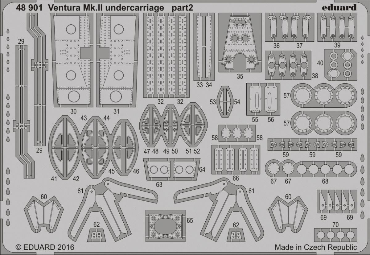 Eduard 48901 Ventura Mk. II undercarriage REVELL 1/48 – immagine 2