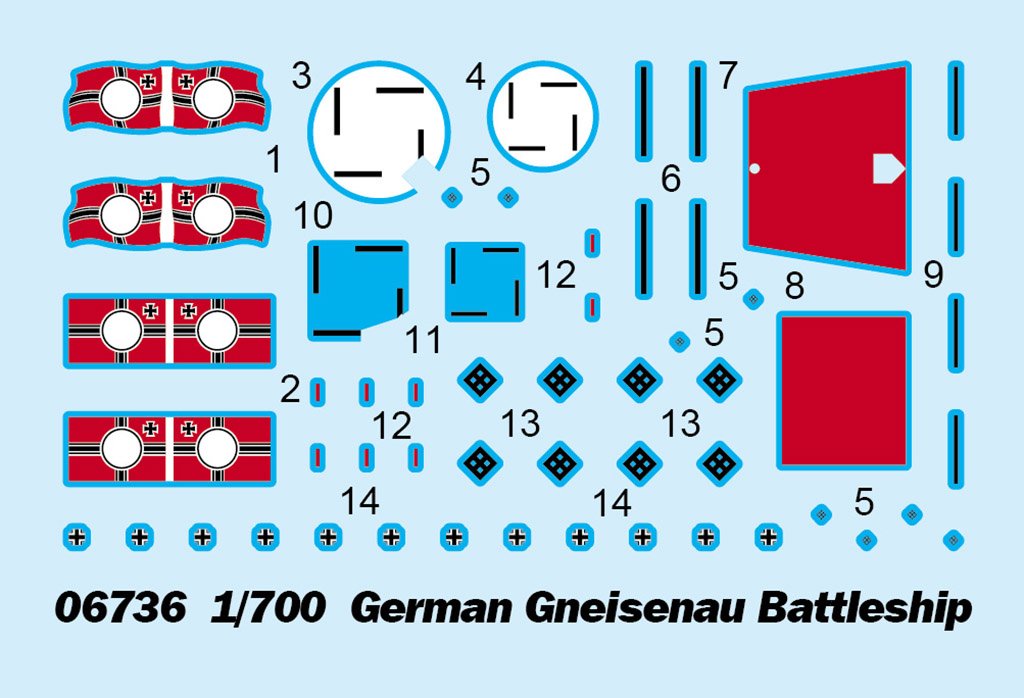 Trumpeter 06736 German Gneisenau Battleship 1/700 – immagine 4
