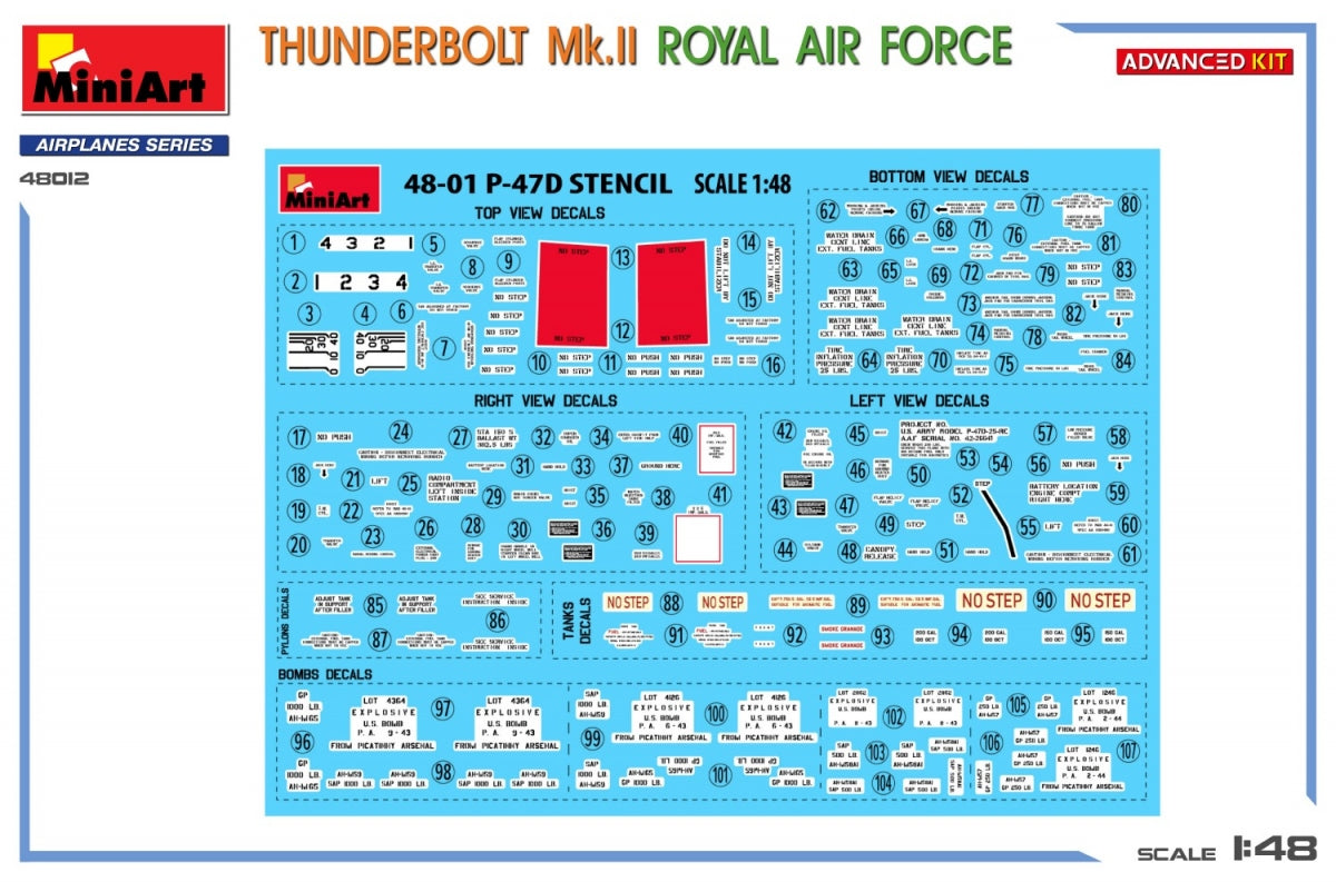 MiniArt 48012 THUNDERBOLT Mk.II. FORCE AÉRIENNE ROYALE. KIT AVANCÉ 1/48  – image 3