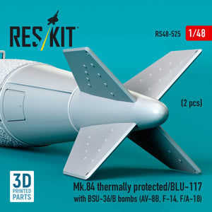 RESKIT RS48-0525 Mk.84 thermally protected/BLU-117 with BSU-36/B bombs (2 pcs) (3D Printed) 1/48 – Bild 3