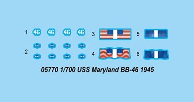 Trumpeter 05770 USS Maryland BB-46 1945 1/700 – Bild 3