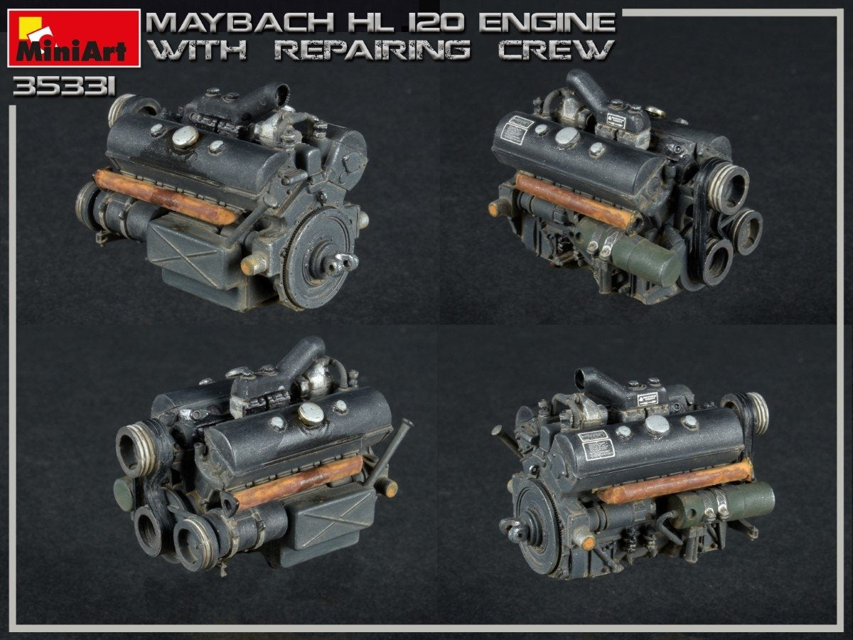 Miniart 35331 MAYBACH HL 120 ENGINE FOR PANZER III/IV FAMILY WITH REPAIR CREW 1/35 – zdjęcie 11