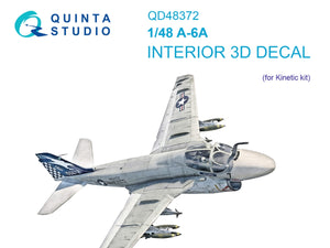 Quinta Studio QD48372 A-6A 3D-Printed &amp;amp; colored Interior on decal paper (Kinetic) 1/48