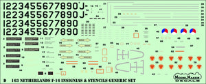 ModelMaker Decals D48163 Netherlands F-16 Insignia&amp;#39;s &amp;amp; stencils Generic set 1/48 – imagen 3
