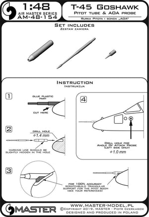 Master AM-48-154 T-45 Goshawk - Pitot Tube and Angle Of Attack Probe 1/48 – image 4