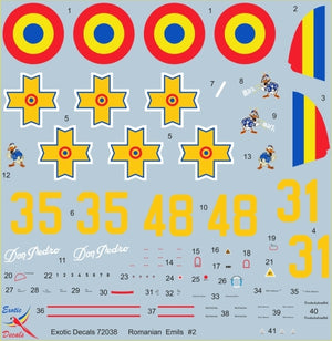 Exotic Decals 72038 Romanian Emils #2 - Messerschmitt Bf 109 E in Romanian Service - Part 2 1/72