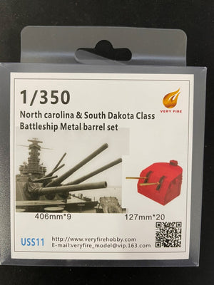 Very Fire USS11 USS North Carolina &amp;amp; South Dakota Class Battleship Metal Barrels set 1/350