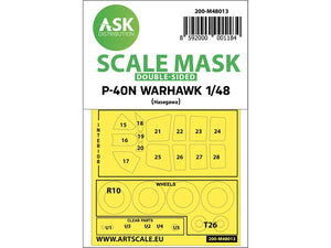 Art Scale Kit M48013 Curtiss P-40N Warhawk Double-Sided Painting Mask for Hasegawa/Hobby2000 1/48