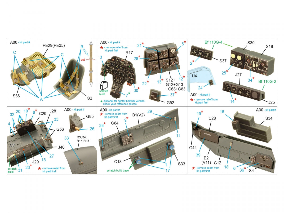 Quinta Studio QD48386 BF 110G 3D-Printed &amp;amp; coloured Interior on decal paper (Eduard) 1/48 – immagine 2