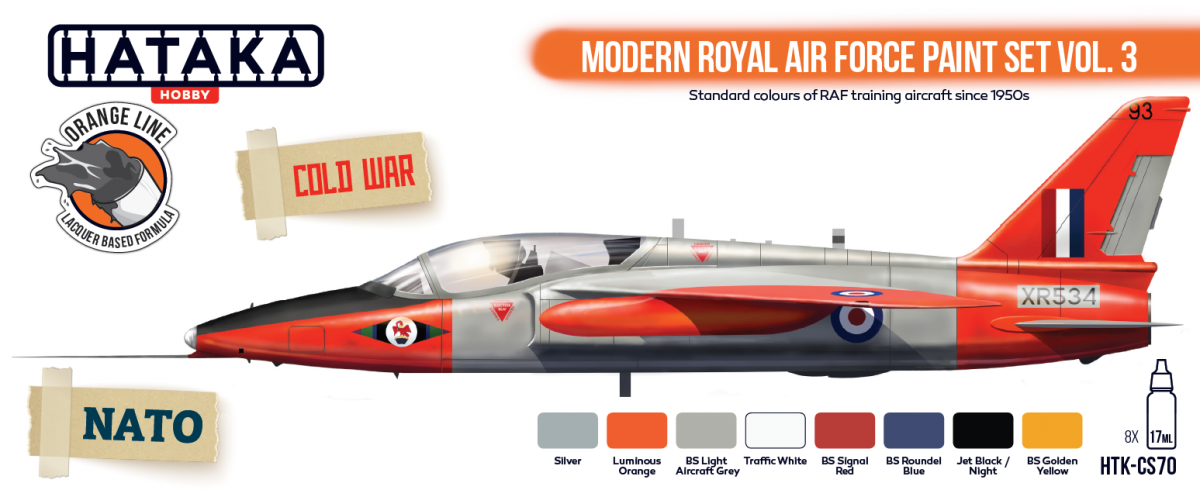 Hataka HTK-CS70 ORANGE LINE – Modern Royal Air Force paint set vol. 3 8x17ml – immagine 2