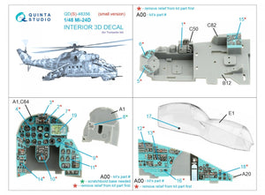 Quinta Studio QDS-48356 Mi-24D 3D-Printed &amp;amp; colored Interior on decal paper (Trumpeter) (Small version) 1/48 – image 2