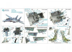 Quinta Studio QD32033 F-14D 3D-Printed &amp;amp; coloured Interior on decal paper ( Trumpeter ) 1/32 – immagine 2